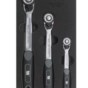 WELZH® Ratchet Set; 3-Piece Ultra Thin Style Set